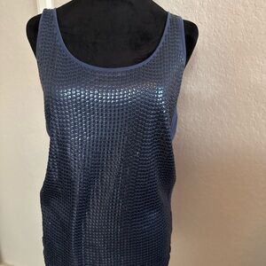bebe Shimmering Blue Tank Top